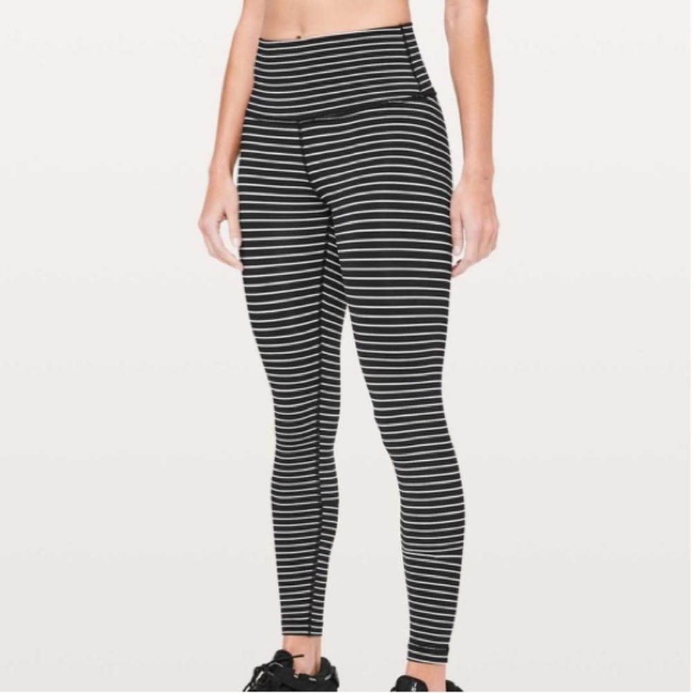 Lululemon 4 Wunder Under High-Rise Tight 28"
Parallel Stripe Black White